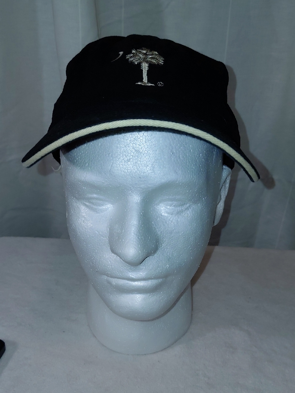 Charleston Postcard Company S.C. Palm Tree Logo Black Cap with Cream Trim